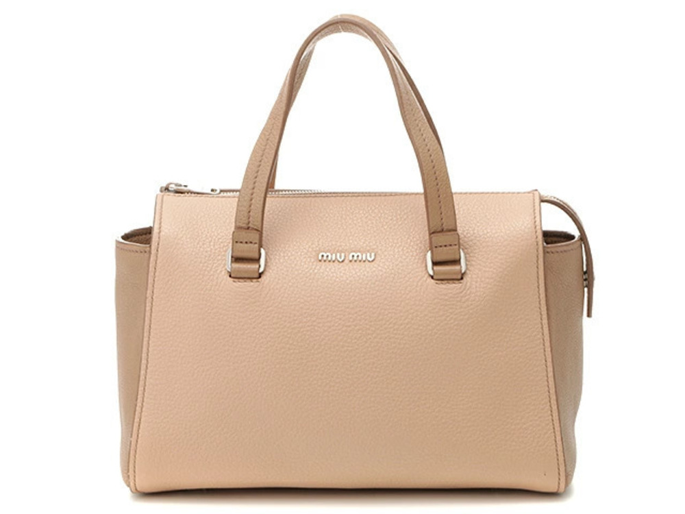 Miu Miu Madras handbag leather pink Beige Cream